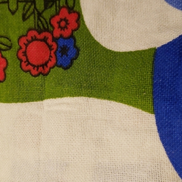 Fabric Children Farm Multi-Color Blue Green Flowers 74" x 42" - Picture 9 of 11